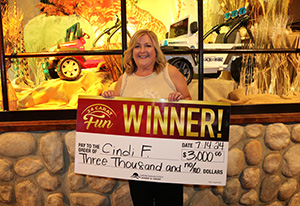 Cindi F. Firecracker Giveaway Winner