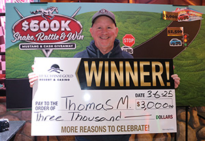 Thomas M. Shake Rattle Win Giveaway Winner